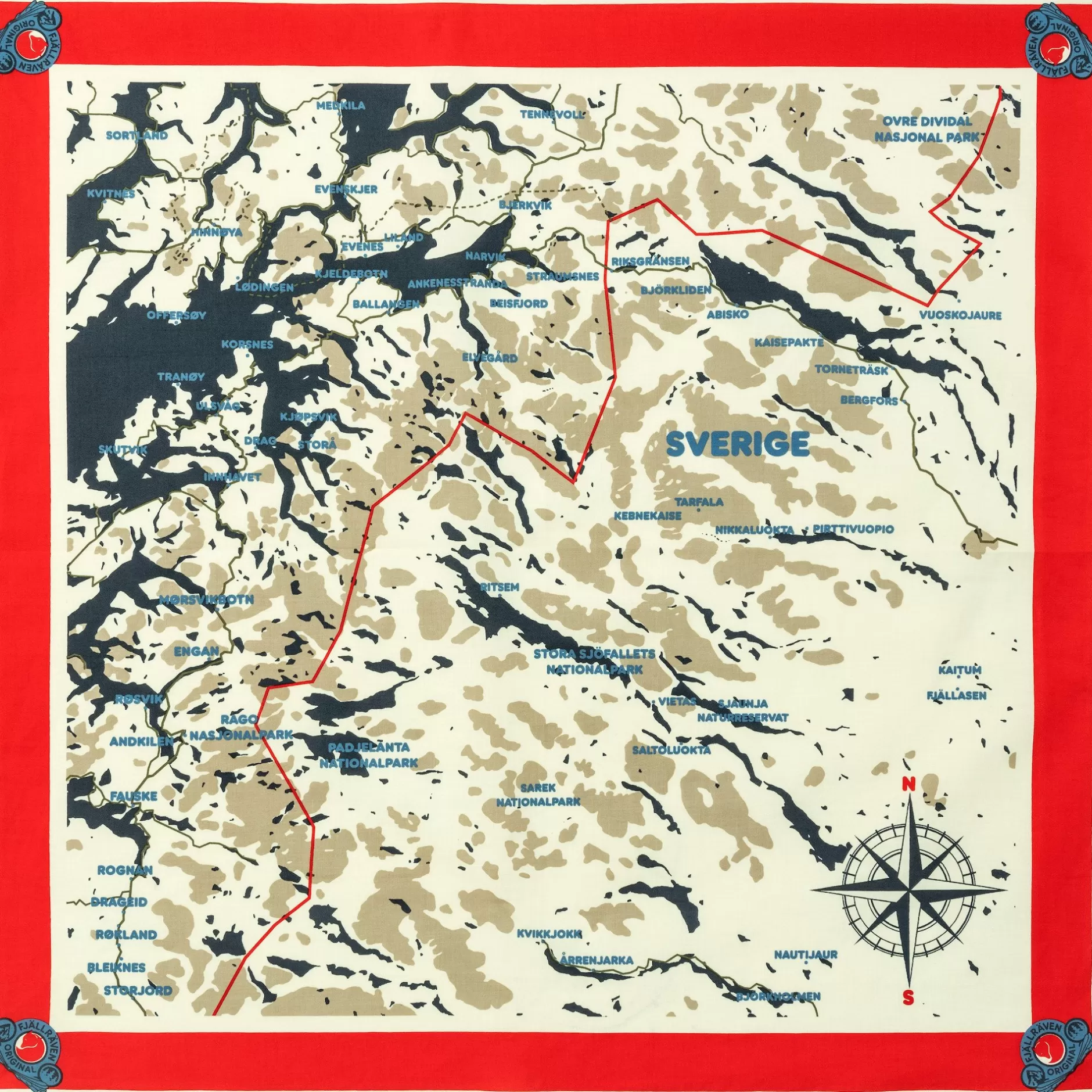 Women Fjällräven Swedish Classic Map Scarf