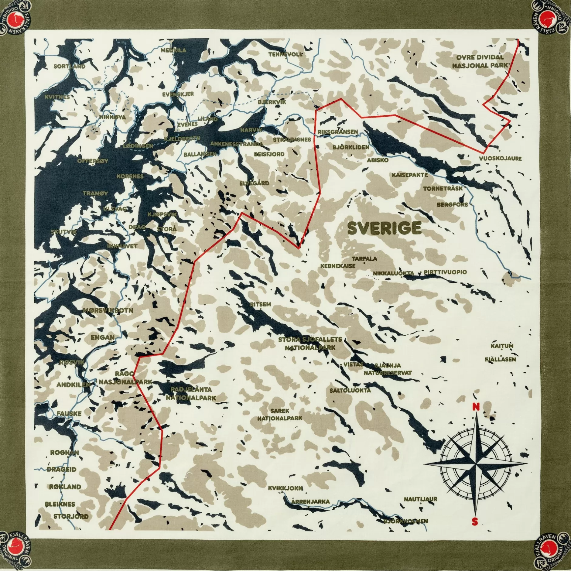 Women Fjällräven Swedish Classic Map Scarf